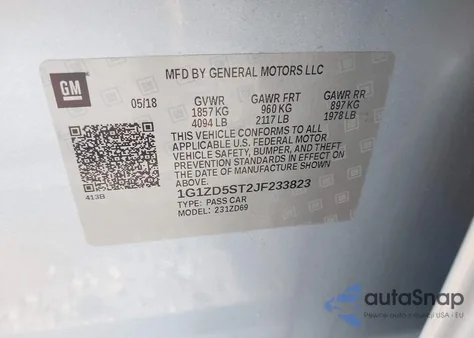 2018 Chevrolet Malibu Lt from USA, damaged, VIN 1G1ZD5ST2JF233823